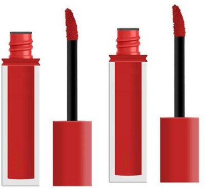 Luipui BEST LONG LASTING MATTE RED COLOR LIPSTICK WATERPROOF PACK OF 2(RED, 14 ml)