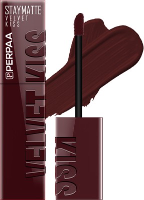 Perpaa Velvet Kiss Waterproof & Long-Lasting Matte Liquid Lipstick(Maroon, 3.5 ml)