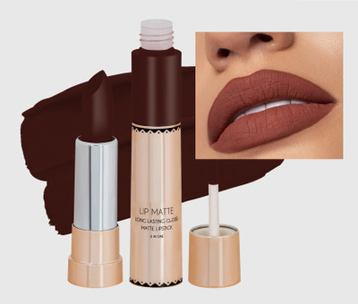 GABBU New Lip Matte 2 in 1 Long Lasting And Waterproof(kiss coffy, 8 g)
