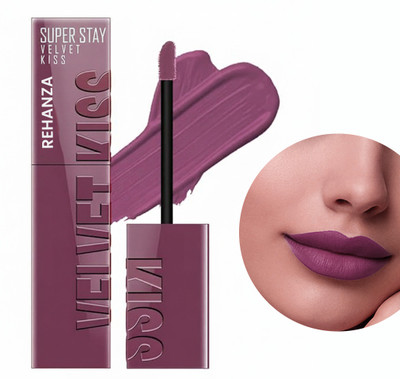 Rehanza Velvet Kiss Liquid Lipstick - Super Stay Matte Long Lasting Dark Shade Women(Dark Purple, 3.5 ml)