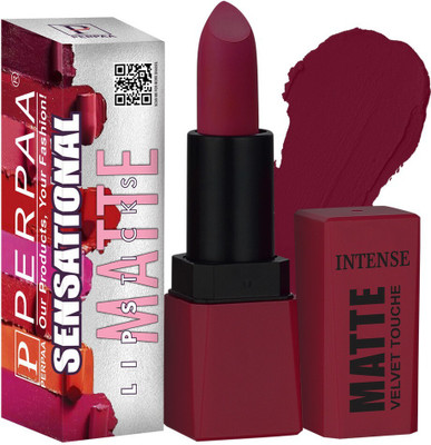 Perpaa Sensational Creamy Matte Lipstick Highly Pigmented with Vitamin E Long Lasting(Moody Maroon, 3.5 g)