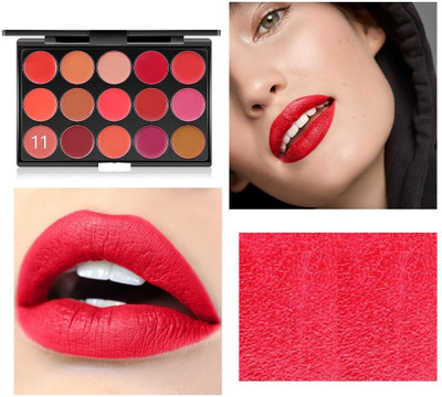 Latixmat MATTE FINISH & NON TRANSFER & KISS PROOF 15 COLOR LIPSTICK PALETTE(MULTI COLOR, 15 g)