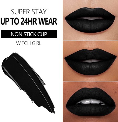 Herrlich Best Black Lipstick Long Lasting Kissproof Waterproof Lightweight Smudge Proof(BLACK, 3.6 g)