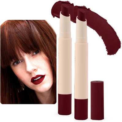 Emijun New Professional Color Waterproof & Smudgeproof Matte Lip Crayon Lipstick(Russian Red, 4 g)