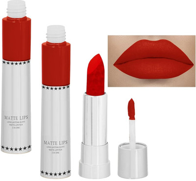 EVERERIN 2 IN 1 Long Lasting Matte & Gloss Lipstick Waterproof orange COMBO(orange, 16 g)