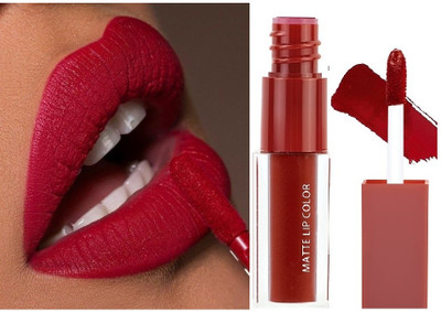 Yuency Waterproof Long-lasting Liquid matte dark red Lipstick(red, 3 ml)
