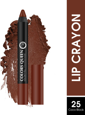 COLORS QUEEN Color It All Long Lasting Non Transfer Lip Crayon Lipstick with Sharpener(Coco Block, 3.5 g)