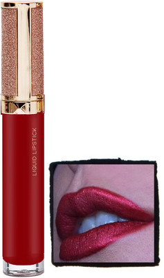 tanvi27 Metallic Liquid Long Lasting Full-Coverage Hot red Lipstick(Hot red, 8 ml)