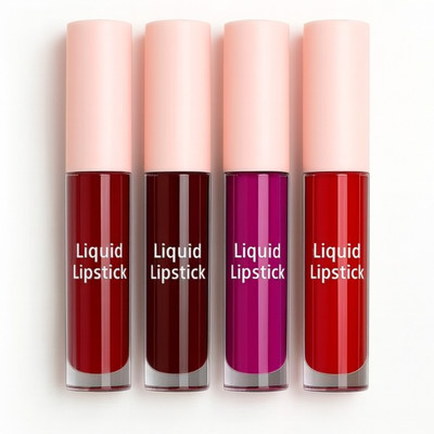 BR Belle Rosa Red 4-in-1 Lipstick Set – Mini Liquid Matte, Kiss-Proof Shades(Classic Red, Fuchsia, Dark Wine, Dark Red with Cherry tone, 6 ml)