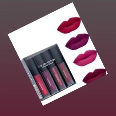 DIVYA UNIQUES Red Edition Lipstick 4 Pcs Set(Multicolor, 50 g)