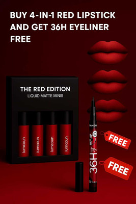 K3NTERPRISES pack of 4 red lipstick+36h 098(multicolour, 40 ml)