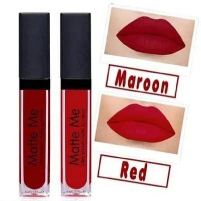 HIJJEVIN'S BEAUTY LOOKS MAROON AND RED COLOR LIPSTICK (Maroon, Red, 6 ml)