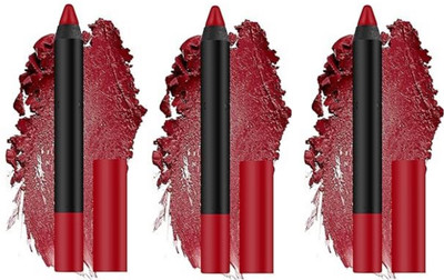 Luipui PREMIUM AIR MATTE COLOR RED LIPSTICK PACK OF 3(RED, 12 ml)