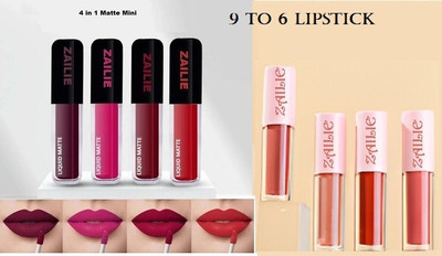 Zailie Lipstiks Combo Pack of8 Liquid Mini Lipstick w13870(multicolor, 32 ml)