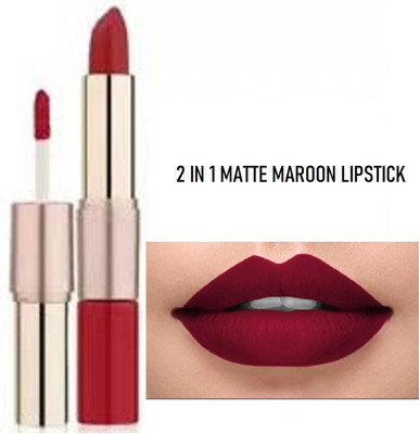 Luipui 2 IN 1 MATTE DARK MAROON LIPSTICK(MAROON, 6 ml)