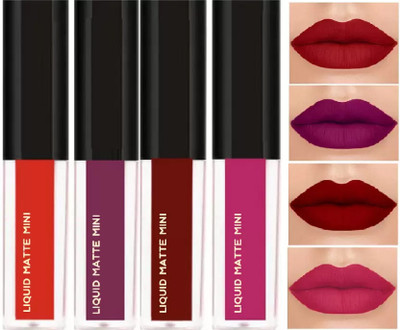 BLUSHIS Sensational The Red Edition Liquid Lipsticks Combo set 4 pc(The Forver Red Edition, 20 ml)