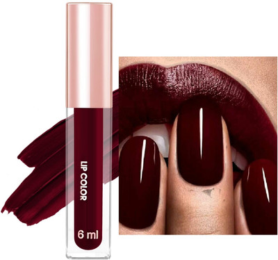 MYEONG Lipstay Transfer Proof Matte Finish Highly Pigmented Deep Color Liquid Lipstick(Deep Maroon, 6 ml)