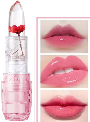 GABBU Temperature Waterproof Long Lasting Flower Lip Gloss Crystal Jelly Lipstick/2/(red, 7 g)