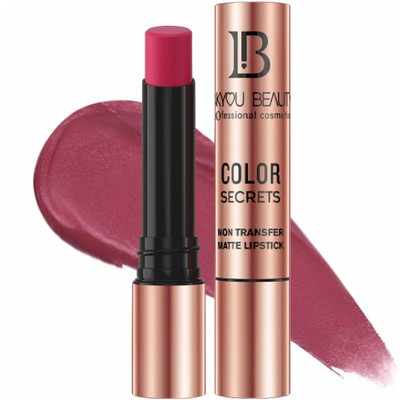 Lakyou Beauty Color Secrets | Non-Transfer Matte Lipstick | Bold Red | Long Lasting Wear(B10(Plum Pretty), 4 g)