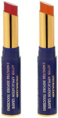 Meilin Non Transfer Lipstick in combo pack(Pure Red & Orange Jam)(Multicolor, 4 g)