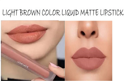Luipui LIGHT BROWN COLOR WATERPROOF MATTE LIQUID LIPSTICK PACK OF 1(LIGHT BROWN, 6 ml)