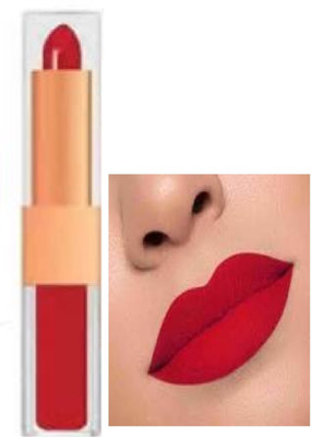 TOPQ best for beautiful red matte finish lipstick 2 in 1(red, 6 g)