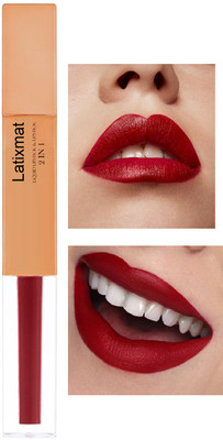 Latixmat Duo Liquid Lipstick & Lipstick Smooth Texture 2in1 Red Non-Transfer(Red, 7 g)