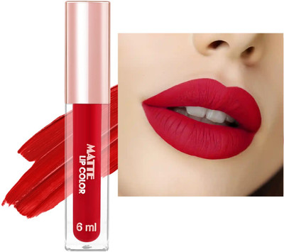 GABBU Red Color Transfer Proof Matte Finish Highly Pigmented Color Liquid Lipstick(Red, 6 ml)