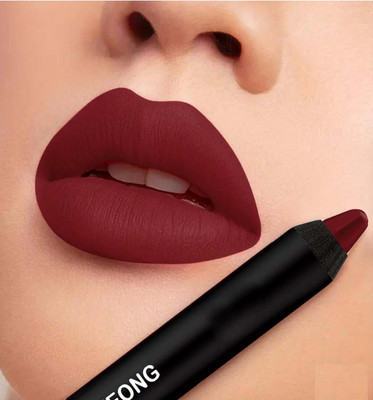 MYEONG Highly Pigmented Pure Matte Crayon Rich Maroon Long Lasting Hot Red Lipstick(Rich Maroon, 3.5 g)