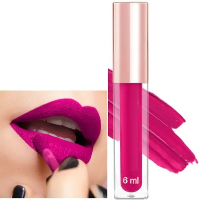 GABBU Lip Mud Waterproof Mousse Matte Velvet Lipstick(Hot Pink, 6 ml)