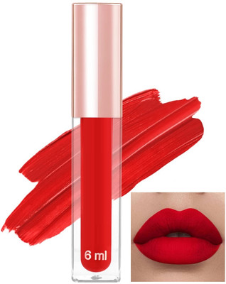 GABBU Transfer-proof Liquid Matte Rich red Lipstick Long-Lasting & Non-Drying(RICH RED, 6 ml)