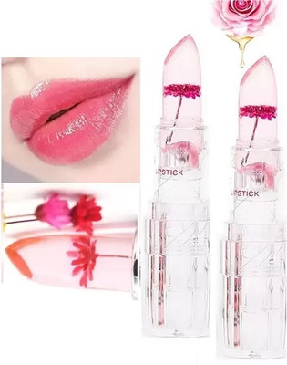 Jiwoo Magic Temperature Color Changing Lip Gloss Crystal Pink Flower Gel Lipstick set(pink, 10.8 g)
