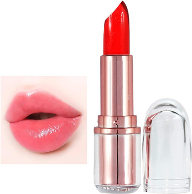 Arcanuy Red color changing gel water proof glossy finish lipstick(red, 3.6 g)