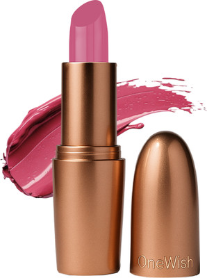 One Wish Creamy Matte Lipstick | 8 Hrs Long Lasting | Smooth & Soft Finish | Shade 15(Cotton Candy, 3.8 g)