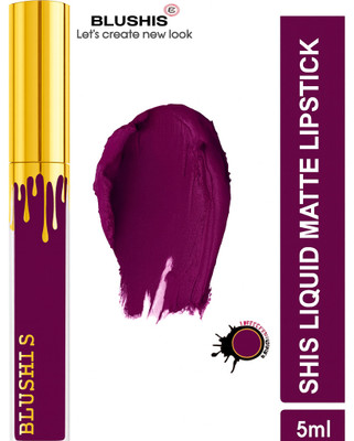 BLUSHIS Non Transfer Waterproof Professionally Longlasting Liquid Lipstick(Purple Pout, 6 ml)