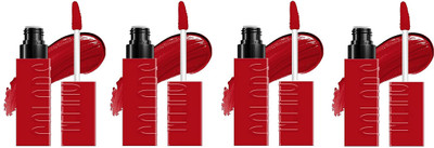 Luipui Premium Air Matte Color Bliss Liquid Lipstick / Lightweight,Waterproof (Sets 4(RED, 20 ml)