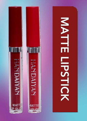 Fleeto Pack of 2 Waterproof, liquid Matte Lipstick,Ultra Smooth Red Maroon//(MAROON, 6 ml)