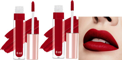 ADJD Combo Velvet Non tansfer Smudge Proof Longlasting liquid Matte Bold red(Bold red, 12 ml)