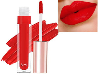 Jiwoo Waterproof Liquid Matte Lipstick Smudgeproof(Cherry red, 6 ml)