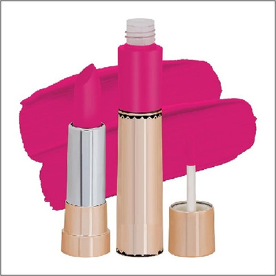 EVERERIN Full Coverage Comfortable 2 in 1 Lipstick + Liquid And Crayoan Lipstick(MAGENTA PINK, 8 ml)