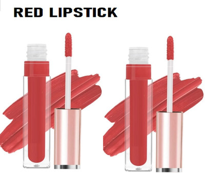 Luipui MATTE LIQUID RED COLOR LIPSTICK LONG LASTING FOR WOMEN PACK OF 2(RED, 14 ml)