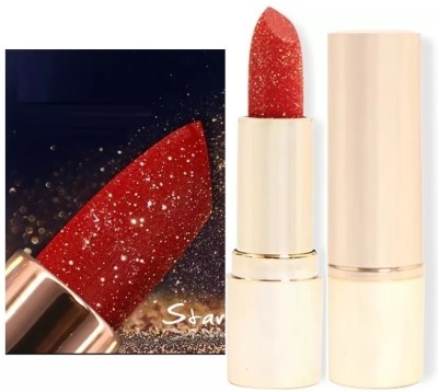 DARYUE GOLDEN DUST SHIMMERY SHINY MULTI PURPOSE GLITTER CHERRY RED LIPSTICK(cherry red, 3.8 g)