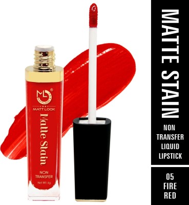 MATTLOOK Matte Stain Non Transfer Liquid Lipstick, Fire Red-05, (6g)(Fire Red, 6 g)