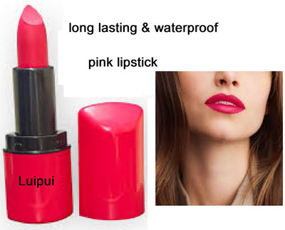 Luipui pink waterproof lipstick matte finish pack of 1(pink, 6 g)