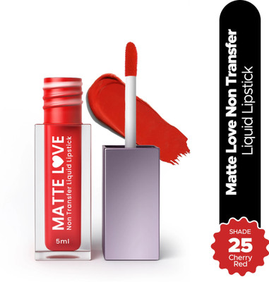 Hilary Rhoda Matte Love Non Transfer Liquid Lipstick | Matte Finish | Waterproof Lipstick(Cherry Red - Shade 25, 5 ml)