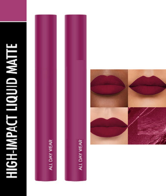 Luipui PREMIUM MATTE NON-DRYING & SMUDGE PROOF MATTE LIPSTICK PACK OF 2(FALL IN LOVE - 10, 24 ml)