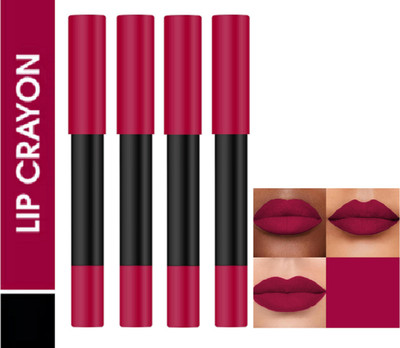 Luipui PREMIUM MATTE NON-DRYING & SMUDGE PROOF MATTE LIPSTICK PACK OF 4(PLUM PICK - 08, 16 g)
