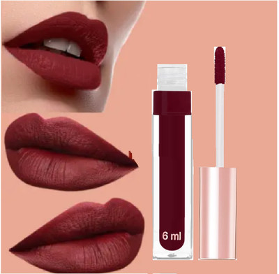 Jiwoo Matte Lipstick Waterproof & Smudge Proof Long Lasting Pigmented Lip(MAROON, 6 ml)