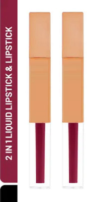 Luipui PREMIUM MATTE NON-DRYING & SMUDGE PROOF MATTE 2 IN 1 LIPSTICK PACK OF 2(RICH ROSEWOOD - 304, 12 ml)