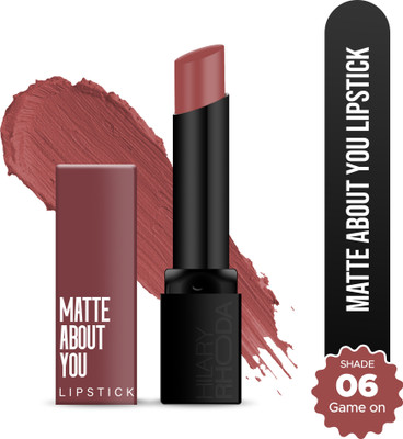 Hilary Rhoda Matte About You Lipstick | Long Lasting & Highly Pigmented | Matte Finish(Game On - Shade 06, 3 g)